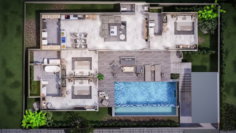 Modern 3 Bedroom Pool Villa, Khao Phra, Bophut