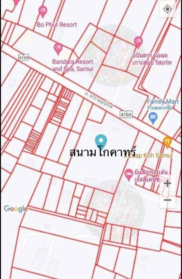 8 Rai Prime Land in Bophut, Walking Distance to the Beach