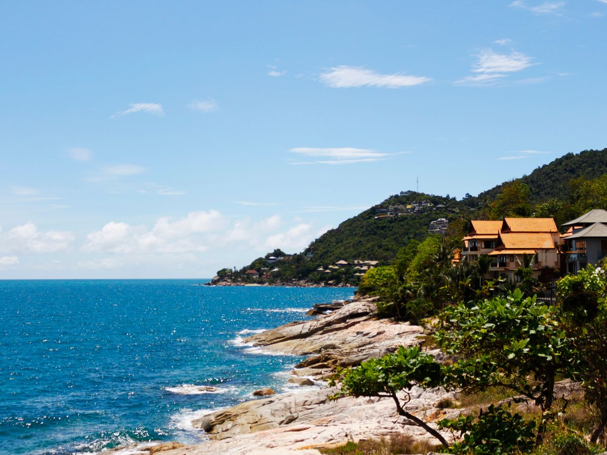 Scenic green coastline near Bophut, Koh Samui